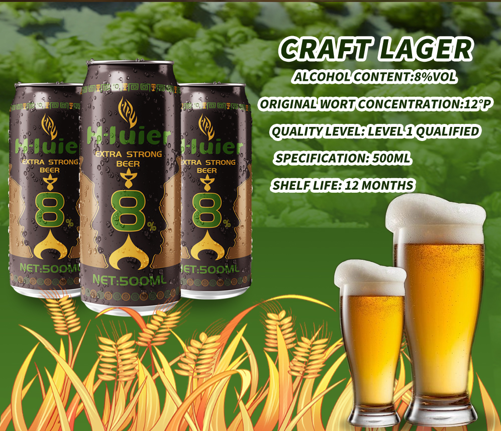 OEM Private Label Extra Strong Beer 8% Abv Alcoholic Beverage Canned Craft Light Lager Beer