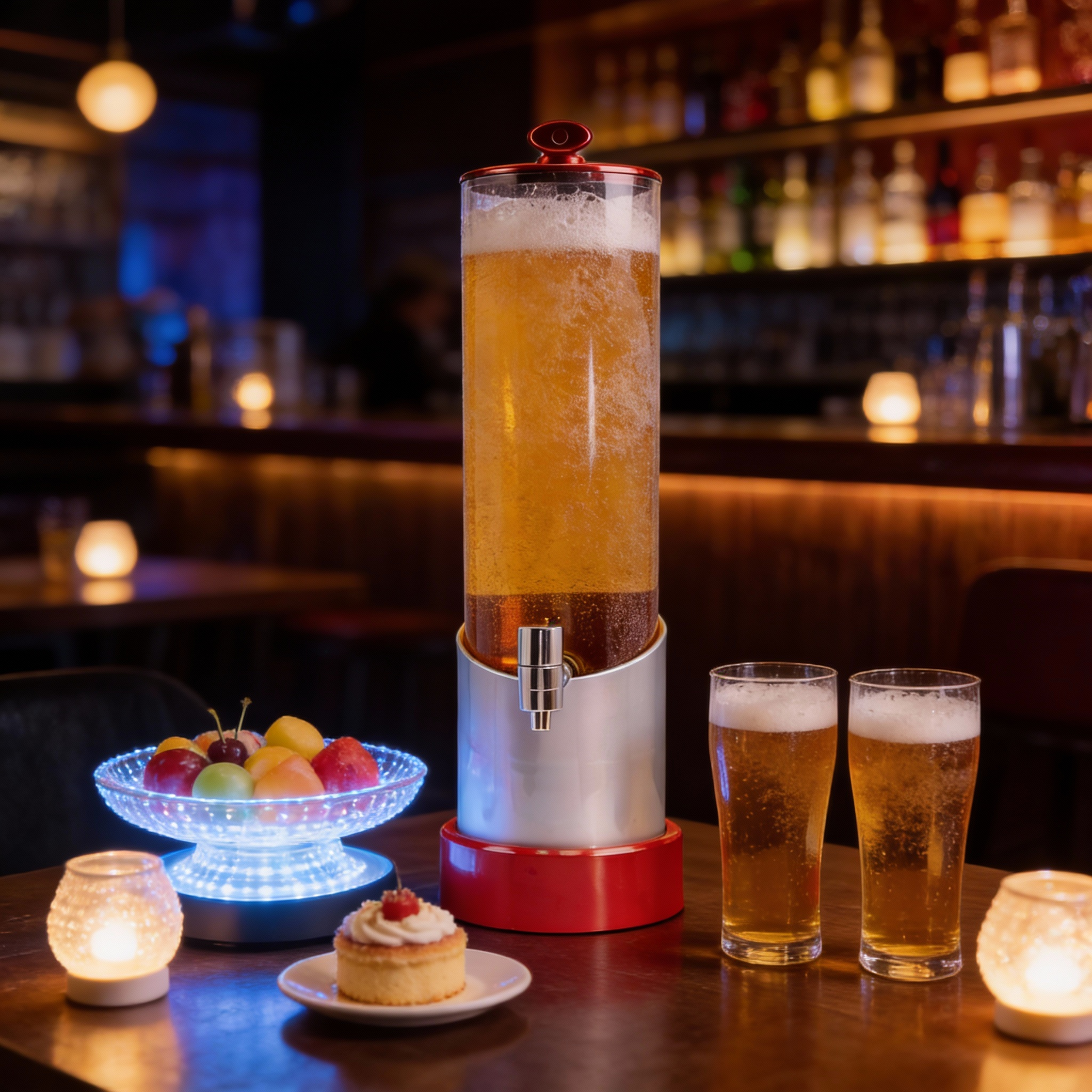 Wholesale 3L Custom Logo Beer Tower with Ice Tube and LED strip for Bars 