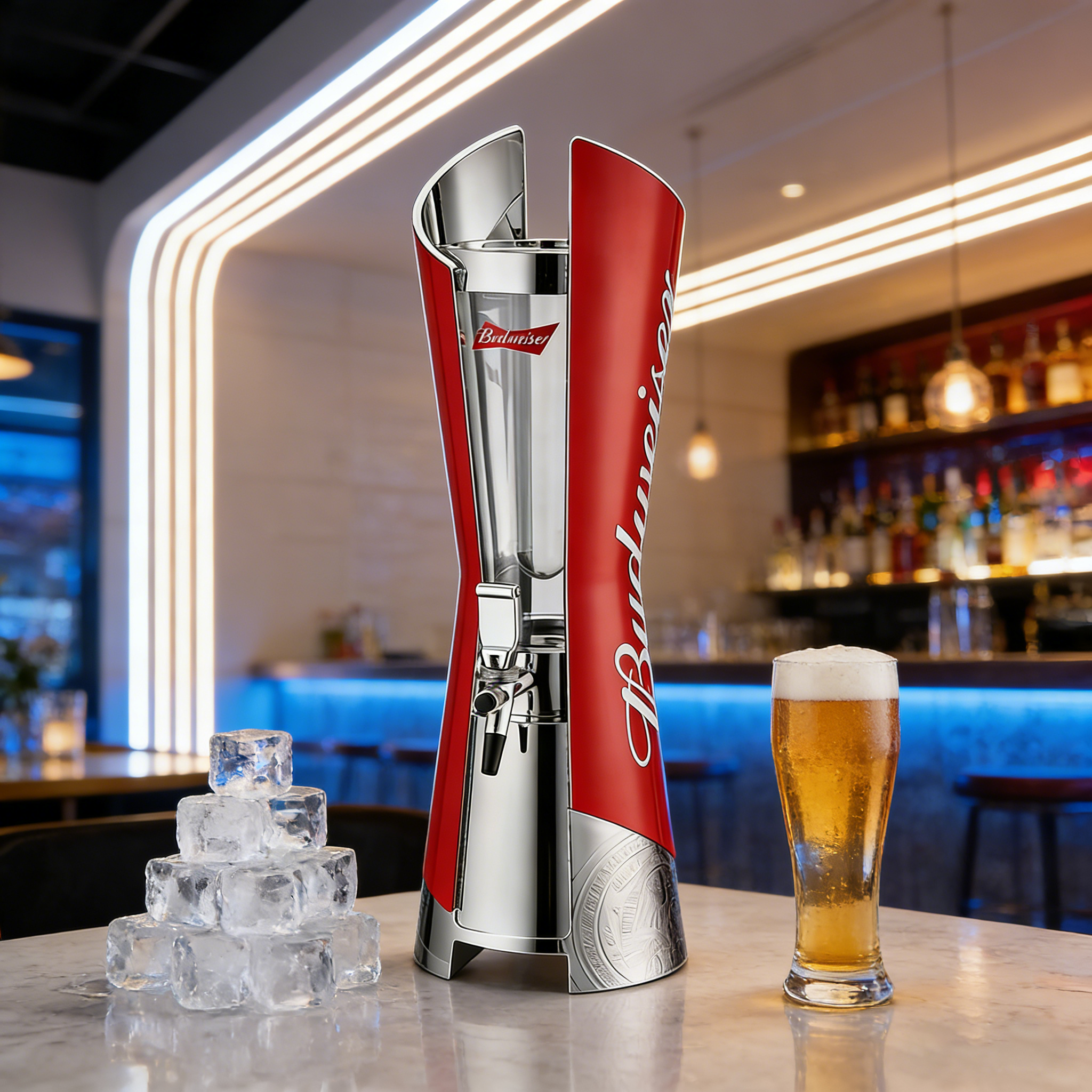 Wholesale Budweiser-Style Beer Tower: High-Flow 3L Beverage Dispenser for Global Venues