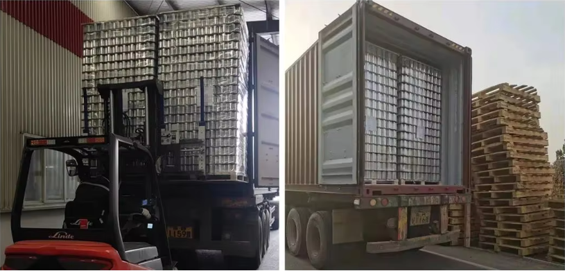 Aluminum can transport packaging: pallets, containers, LCL