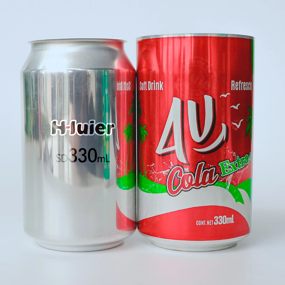 Wholesale Sleek Standard Packaging Blank Beverage Can Custom 7 Color Printed Empty Aluminum Soft Drink Cans with Lid
