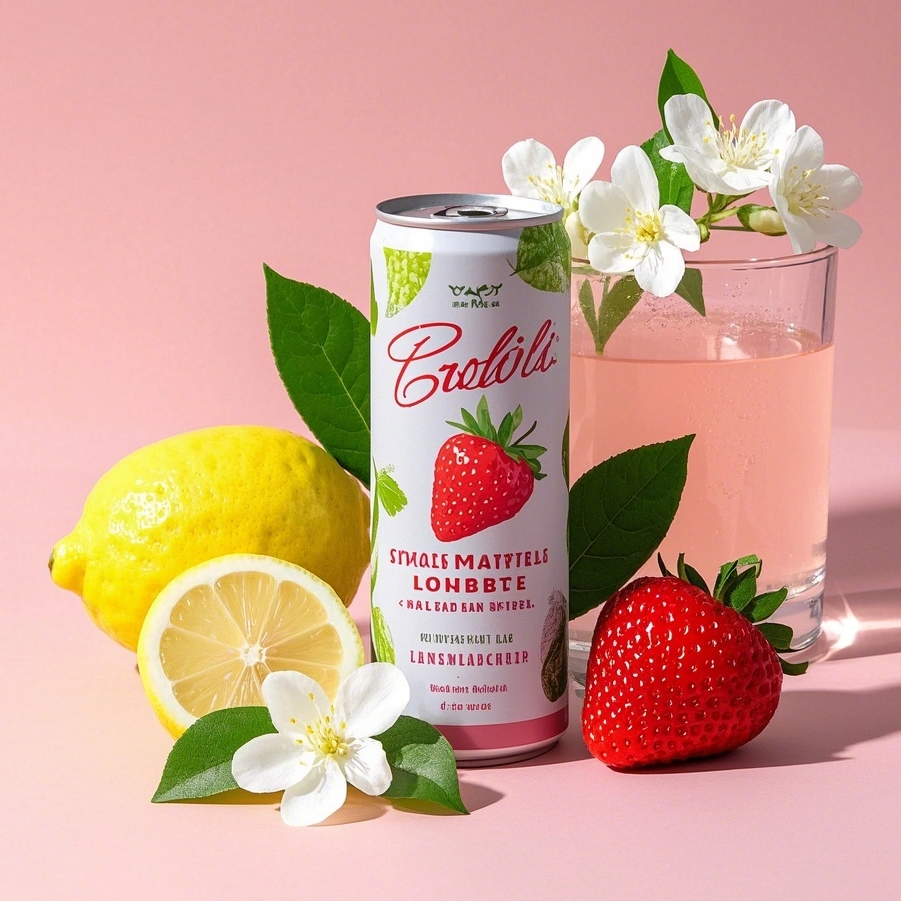 Wholesale Eco-friendly 330ml 500ml Custom Desgin Empty Printed Aluminum Beverage Rose And Strawberry Flavor Juice Drink Packaging Can