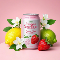 Wholesale Eco-friendly 330ml 500ml Custom Desgin Empty Printed Aluminum Beverage Rose And Strawberry Flavor Juice Drink Packaging Can