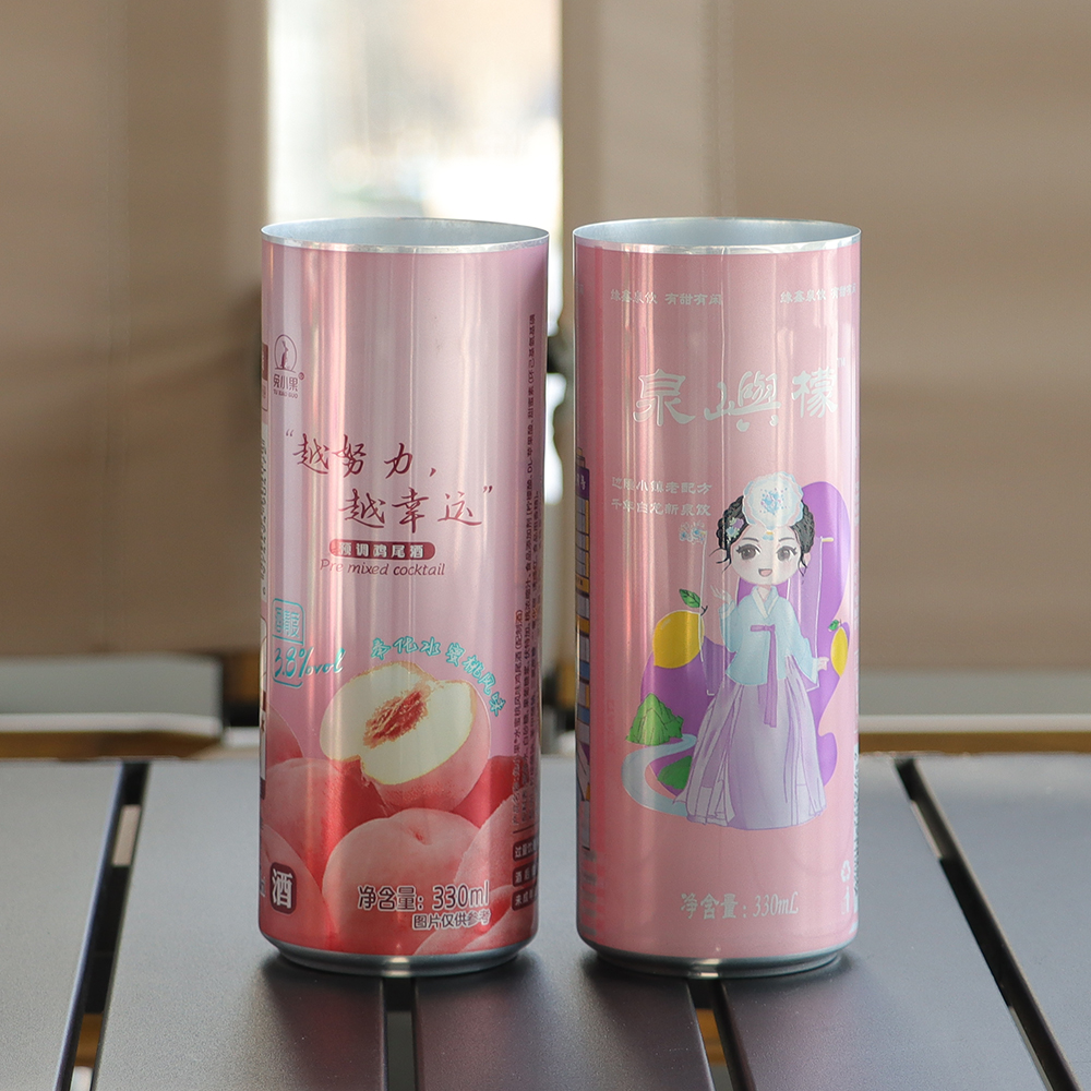Factory Custom Eco-friendly Custom Logo Printed Aluminum Cans Sleek Printed Aluminum Cans for Energy Cocktail Drinks