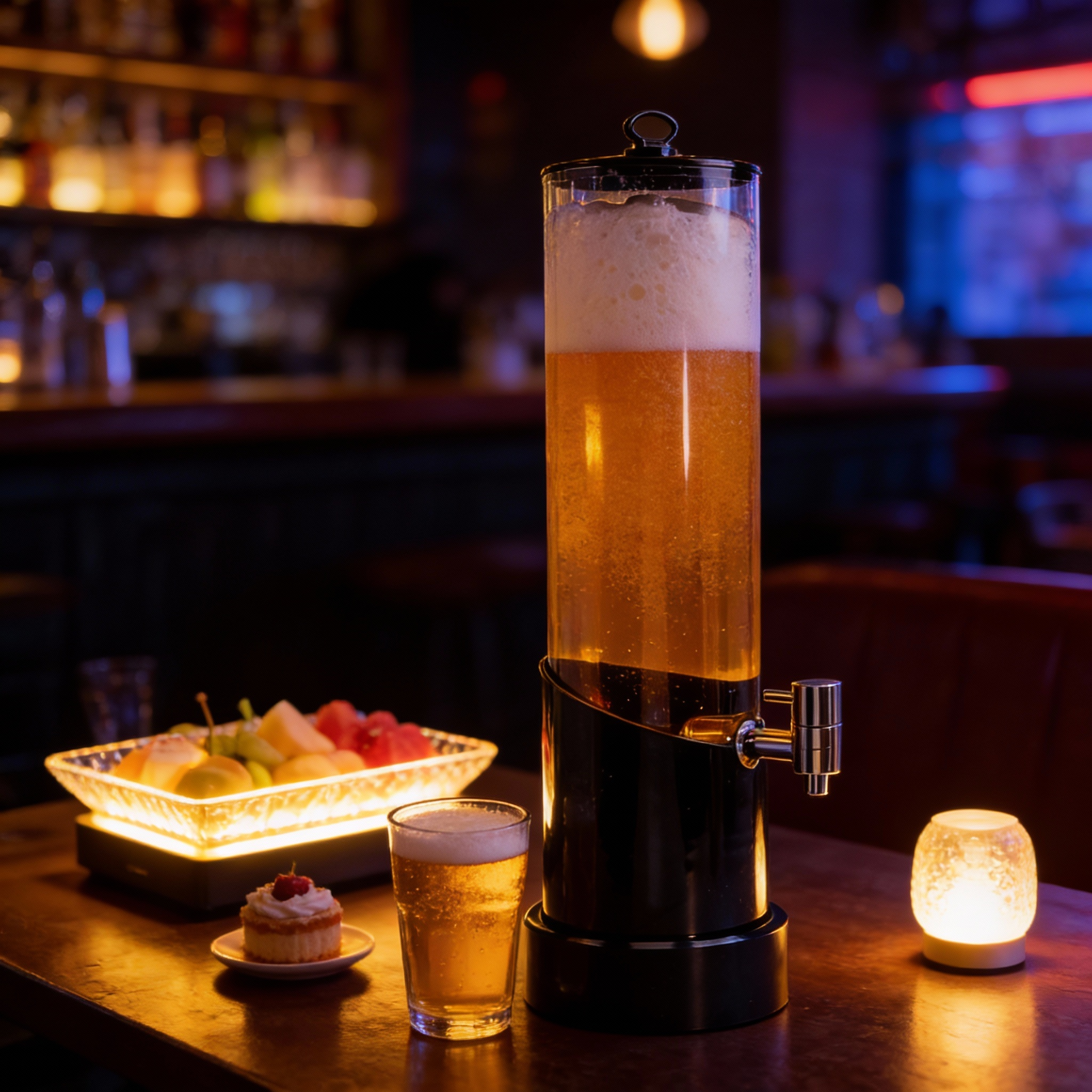 Wholesale 3L Custom Logo Beer Tower with Ice Tube and LED strip for Bars 