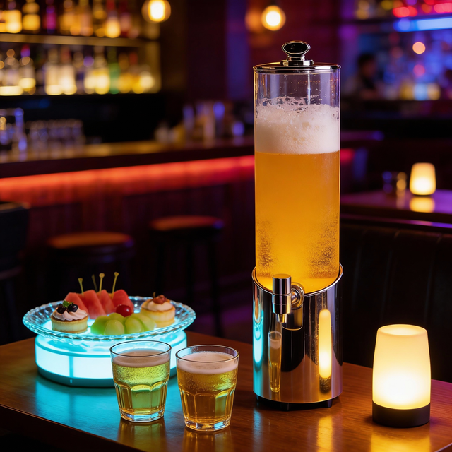 Wholesale 3L Custom Logo Beer Tower with Ice Tube and LED strip for Bars 