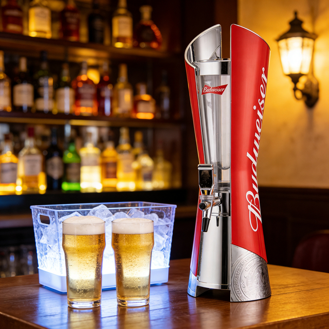 Torre de cerveza estilo Budweiser al por mayor: Dispensador de bebidas de 3 litros de alto flujo para lugares globales