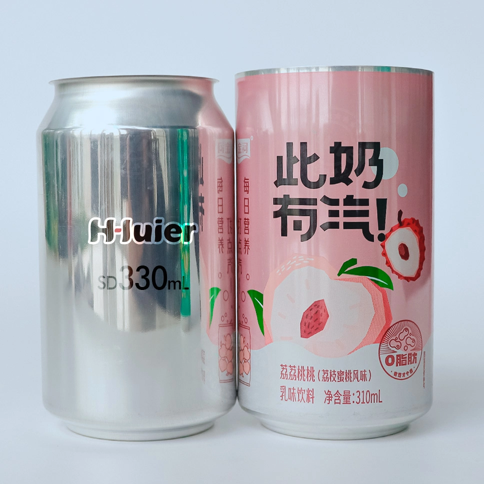 Wholesale Sleek Standard Packaging Blank Beverage Can Custom 7 Color Printed Empty Aluminum Soft Drink Cans with Lid