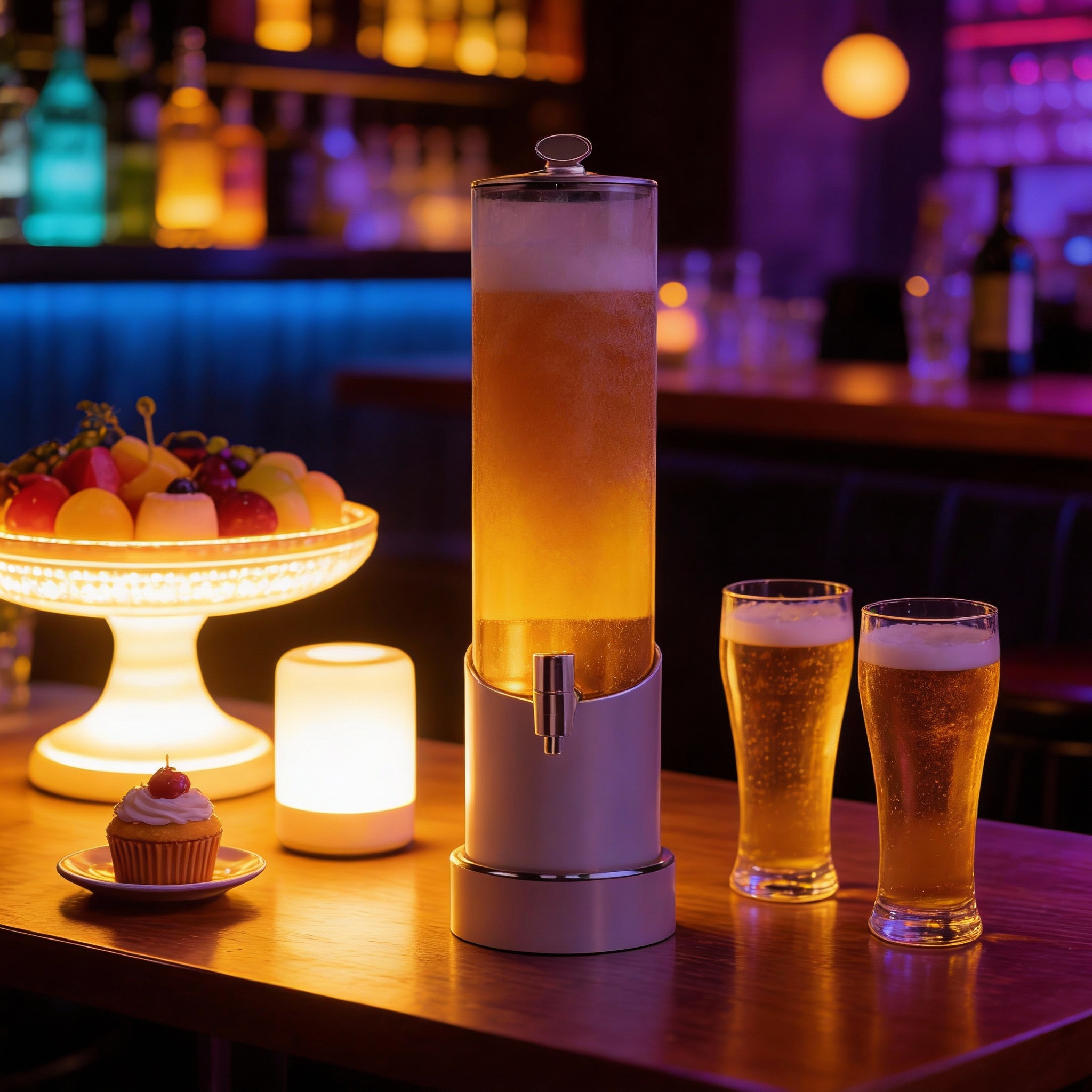 Wholesale 3L Custom Logo Beer Tower with Ice Tube and LED strip for Bars 