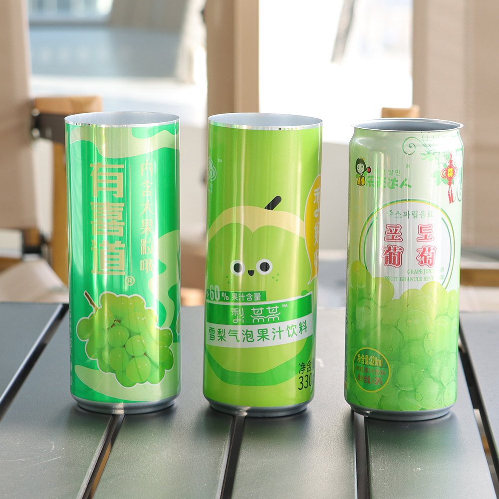 Aluminum cans on a production line